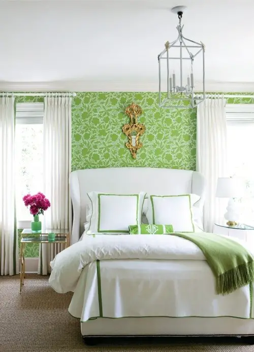 chambre a coucher verte et blanc Bien choisir une couleur pour sa chambre   15 idees de couleurs pour chambre a coucher
