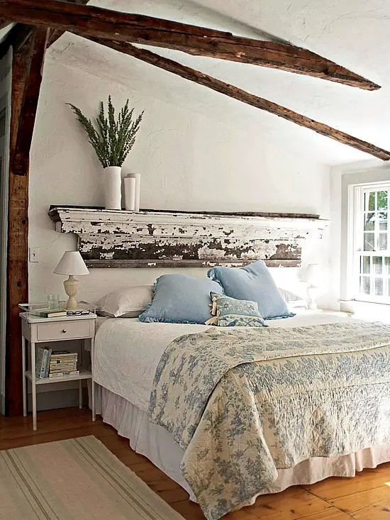 tete de lit originale en bois rustique