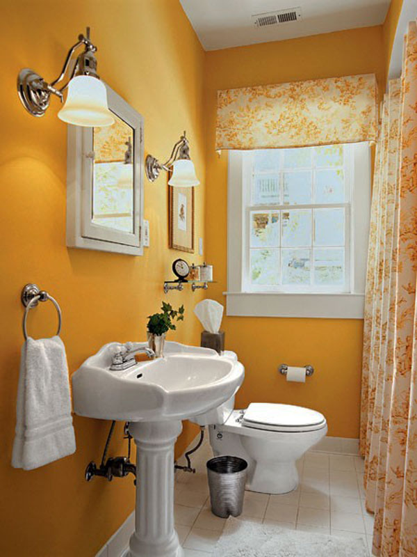 petite salle de bain orange