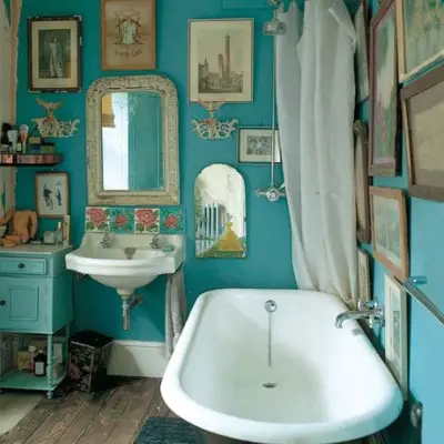 décoration salle de bain retro