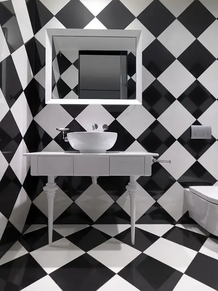 Salle de bain noir et blanc (9)