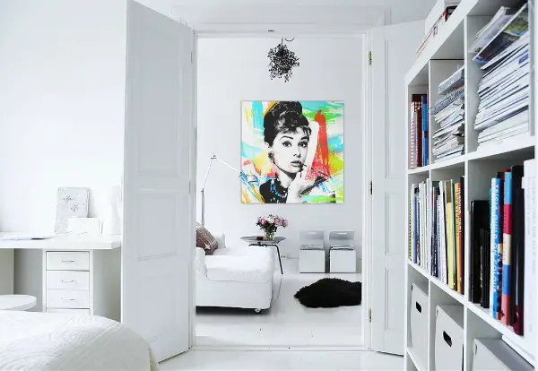 Interior Design White Walls with Art Design Concept