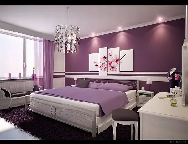 décorer mur violet4