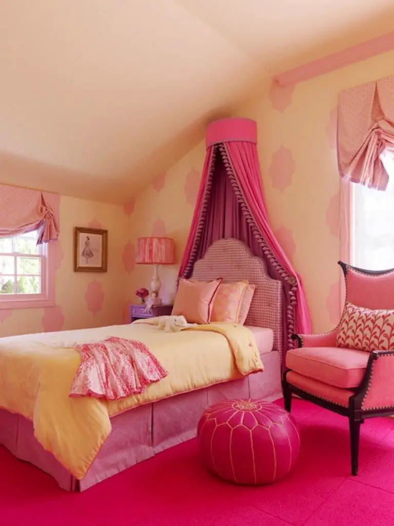 chambre rose jaune10