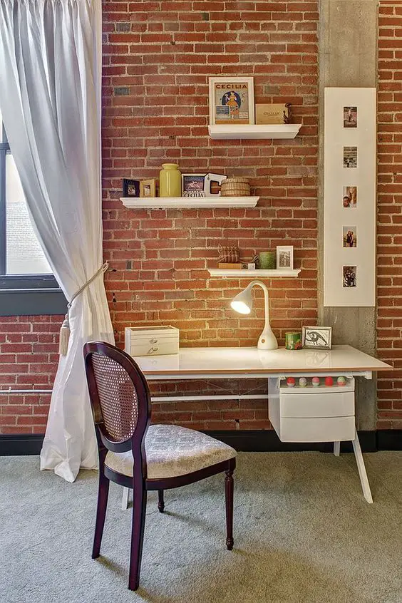 12 fabuleux designs de bureau avec des murs en briques - BricoBistro