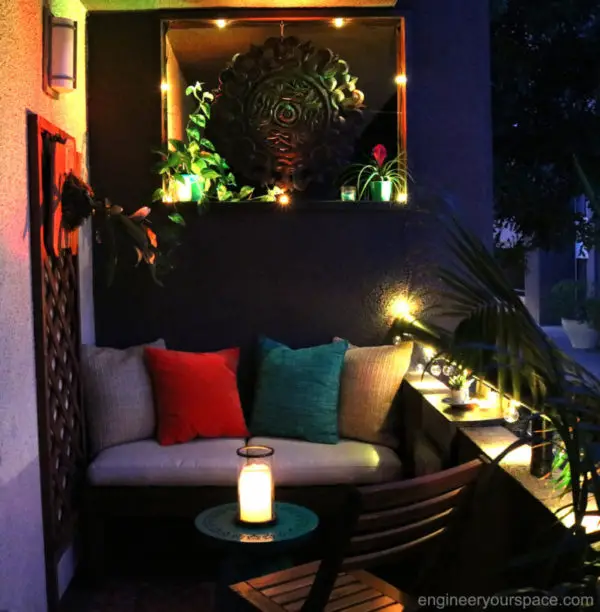 décorer un petit balcon avec des luminaires