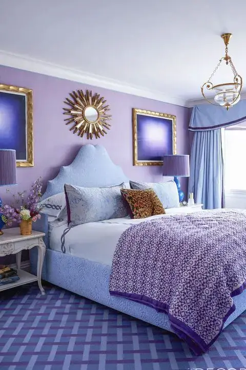décoration chambre violet clair